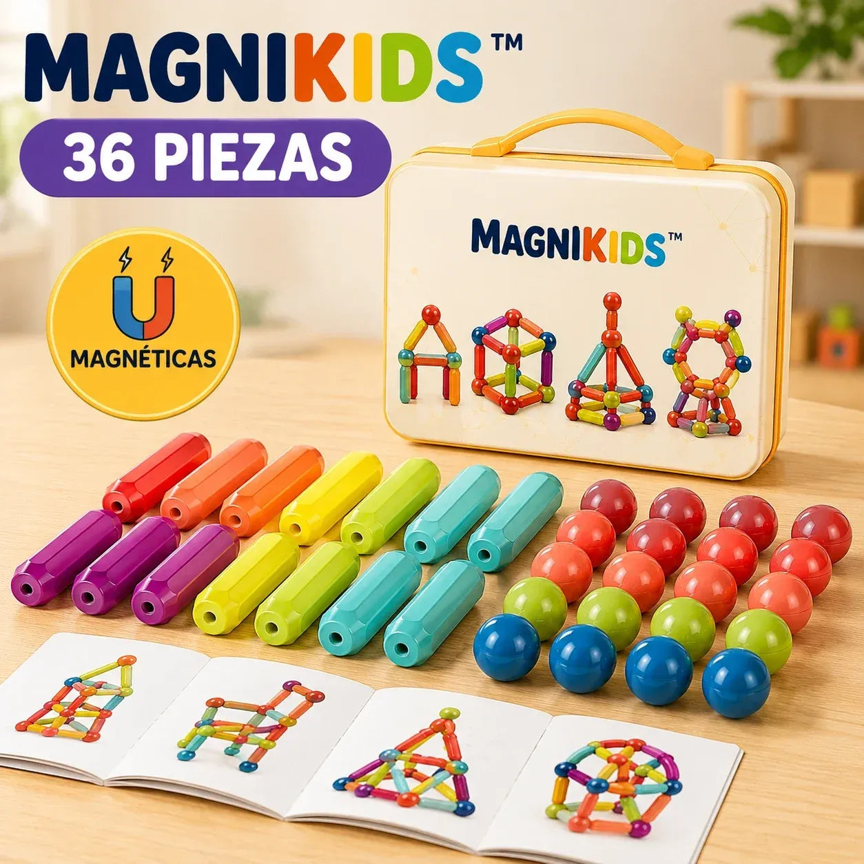 Bloques Magnéticos MAGNIKIDS® 36 Piezas