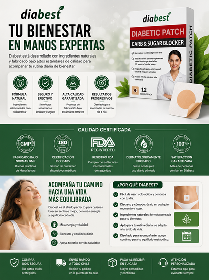 2X1 Parche regulador de Azúcar Diabest®