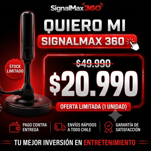 Antena TV Digital HD 4K SignalMax®  +3000 Canales!