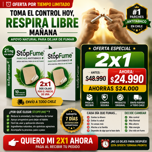 2X1 Parche Antitabaco Transdérmico 20 Pcs