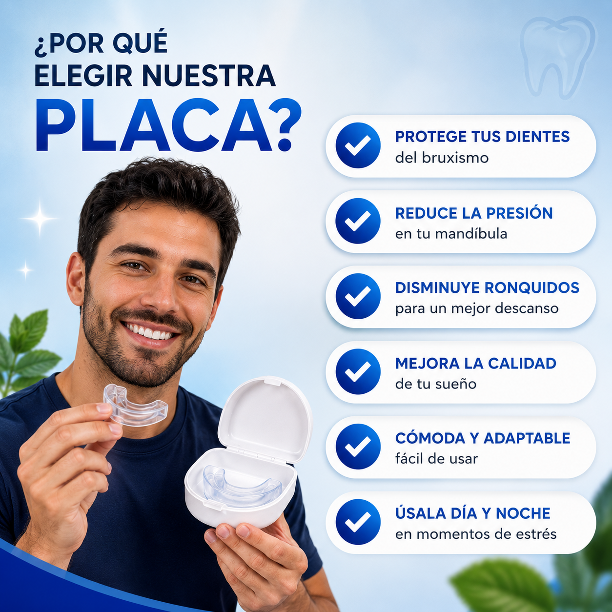 Placa Anti Bruxismo Apnea Y Ronquido