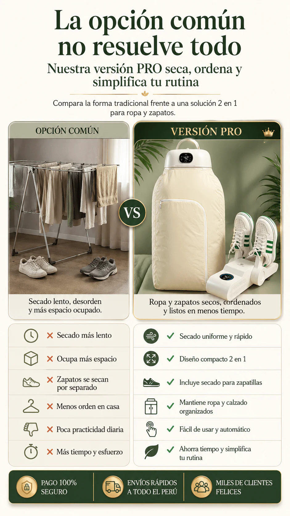 Pack Secadora Portátil para Ropa + Secador Eléctrico de Zapatos DryGo Duo®