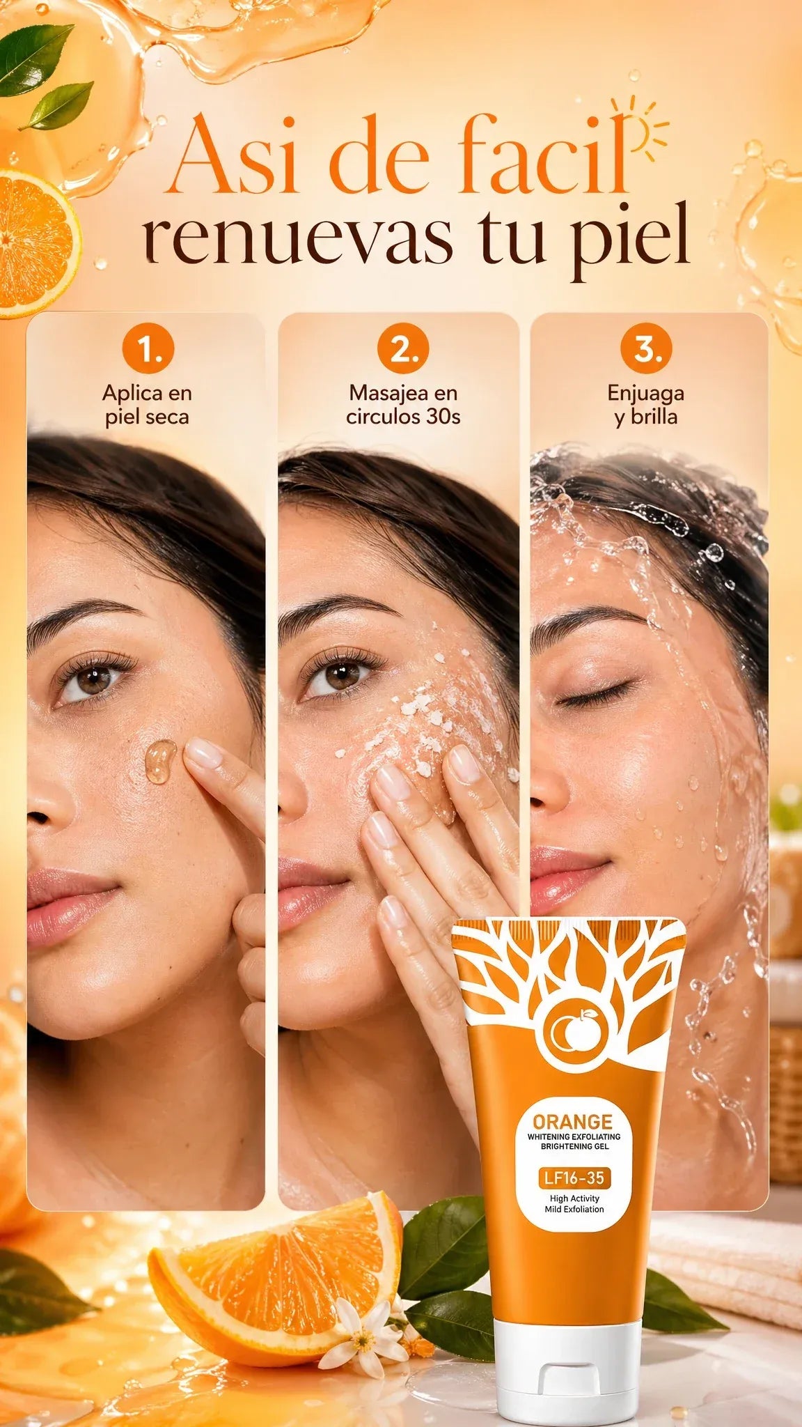 2X1 Gel Exfoliante Natural de Naranja OrangeGlow®
