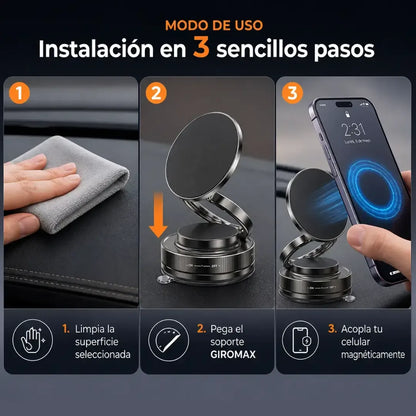 2X1 Soporte Magnético Giratorio al Vacío MagniDrive®