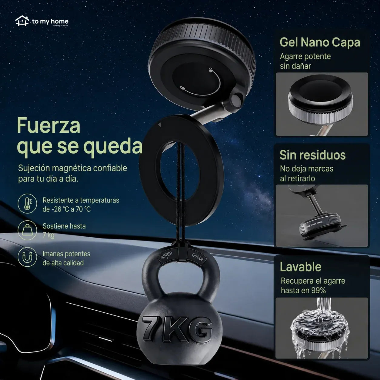 2X1 Soporte Magnético Giratorio al Vacío MagniDrive®