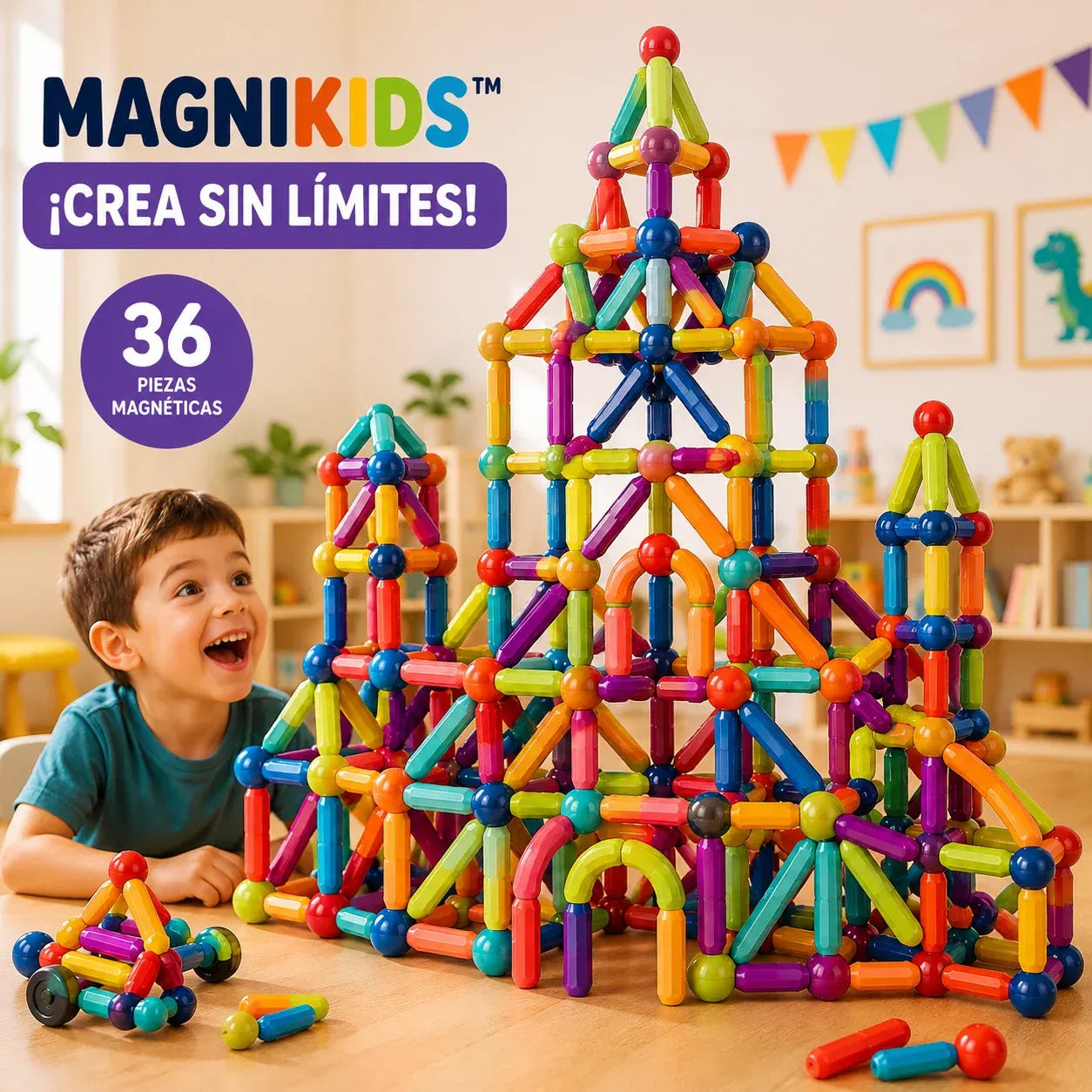 Bloques Magnéticos MAGNIKIDS® 36 Piezas